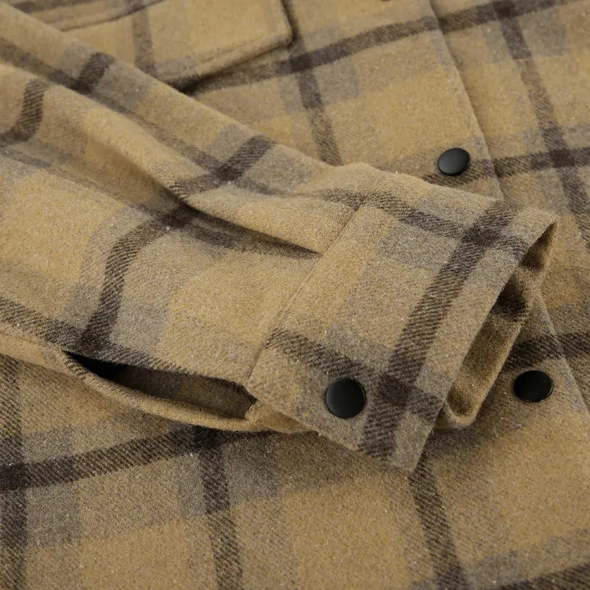 TAVIMART  -  New Plaid Contrast Jacket Women Autumn Winter Single Breasted Long Sleeve Outerwear Female Streetwear Vintage Fashion Coat