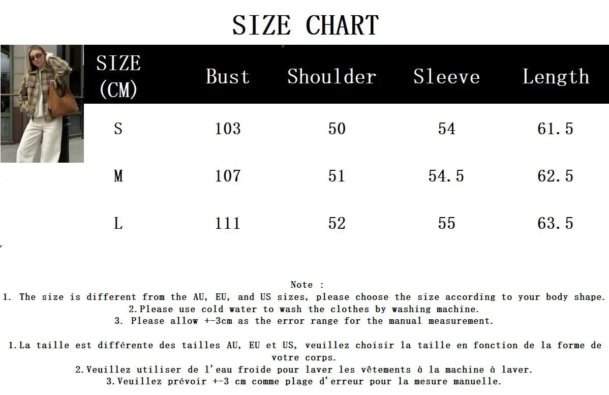 TAVIMART  -  New Plaid Contrast Jacket Women Autumn Winter Single Breasted Long Sleeve Outerwear Female Streetwear Vintage Fashion Coat