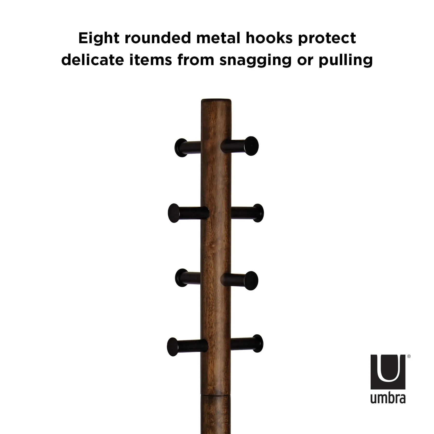 Umbra Pillar Coat Rack in Black / Walnut