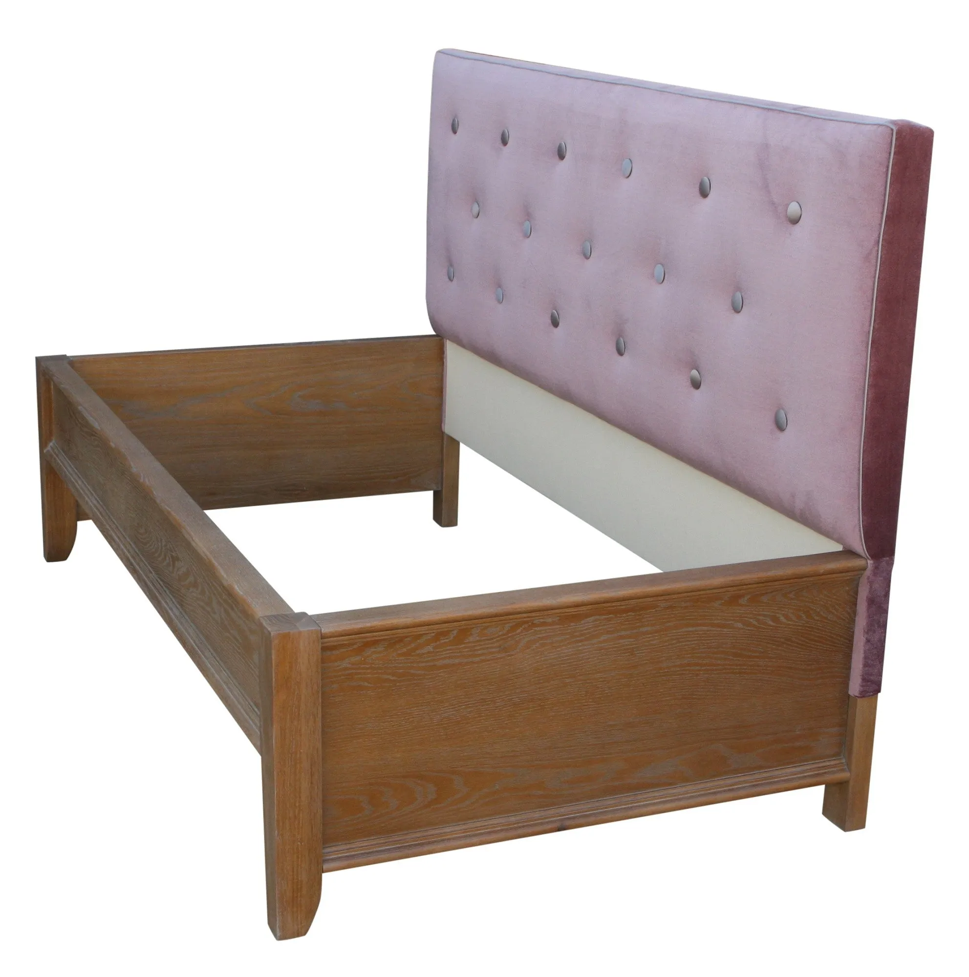 Upholstered Purple Silver Tufted  Day Bed