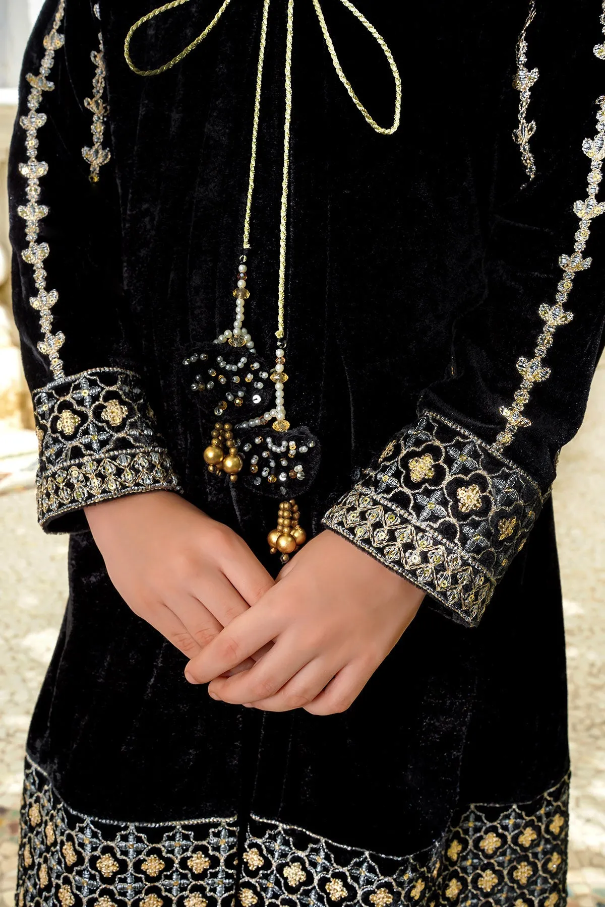 Velvet Embroidered 3 Pc Suit