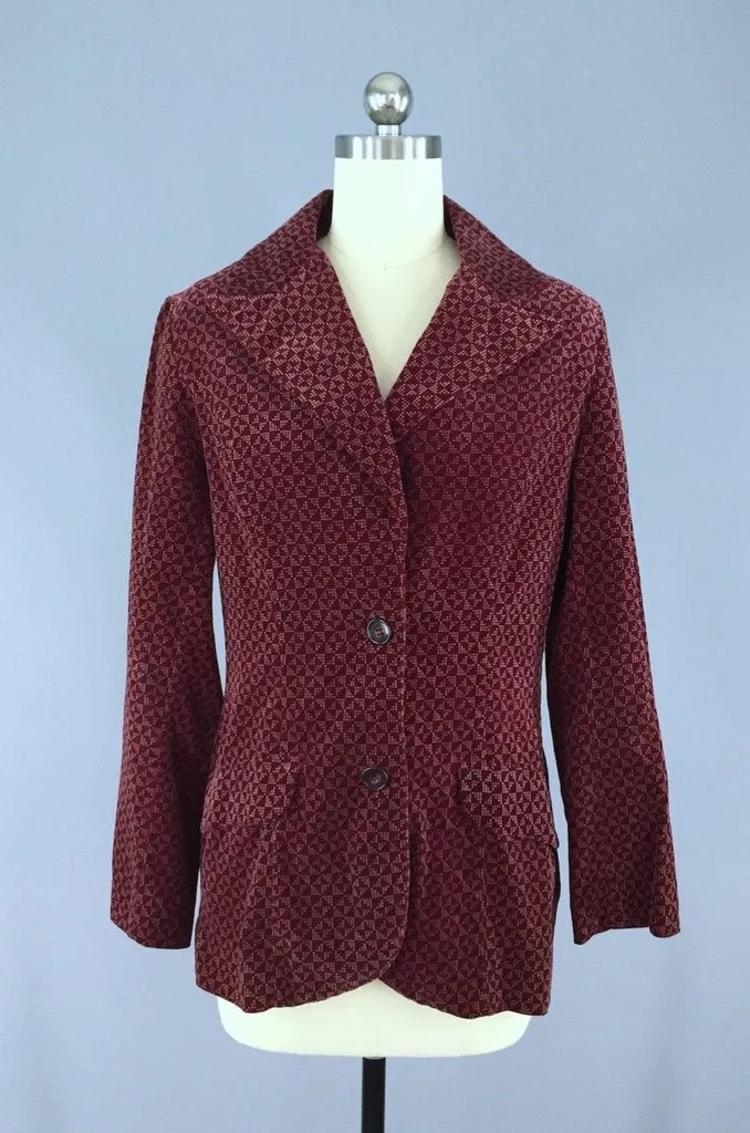 Vintage 1970s Velvet Blazer