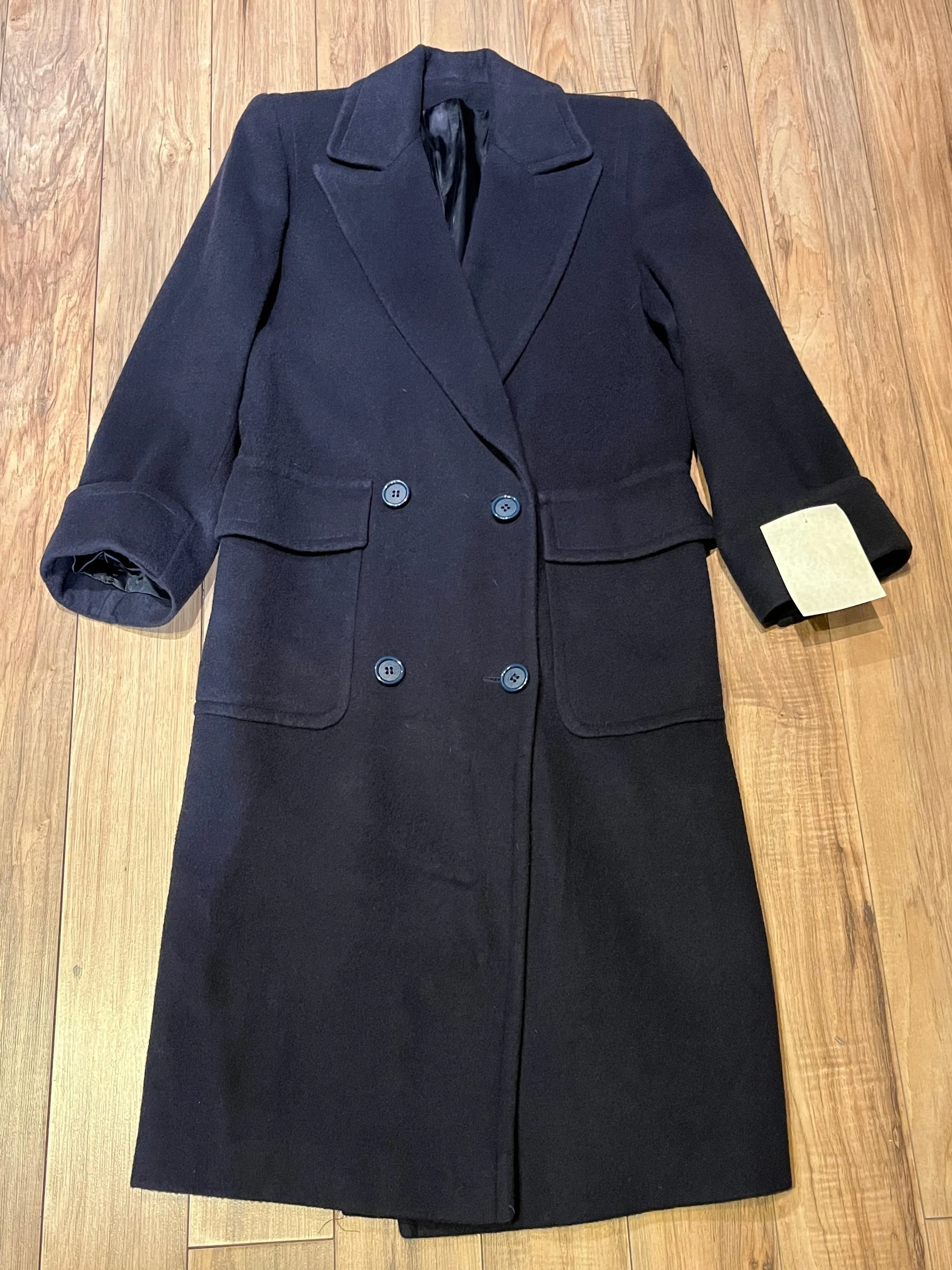 Vintage Fleurette of California Navy Camel Hair Coat, Union Made in USA, Chest 41”