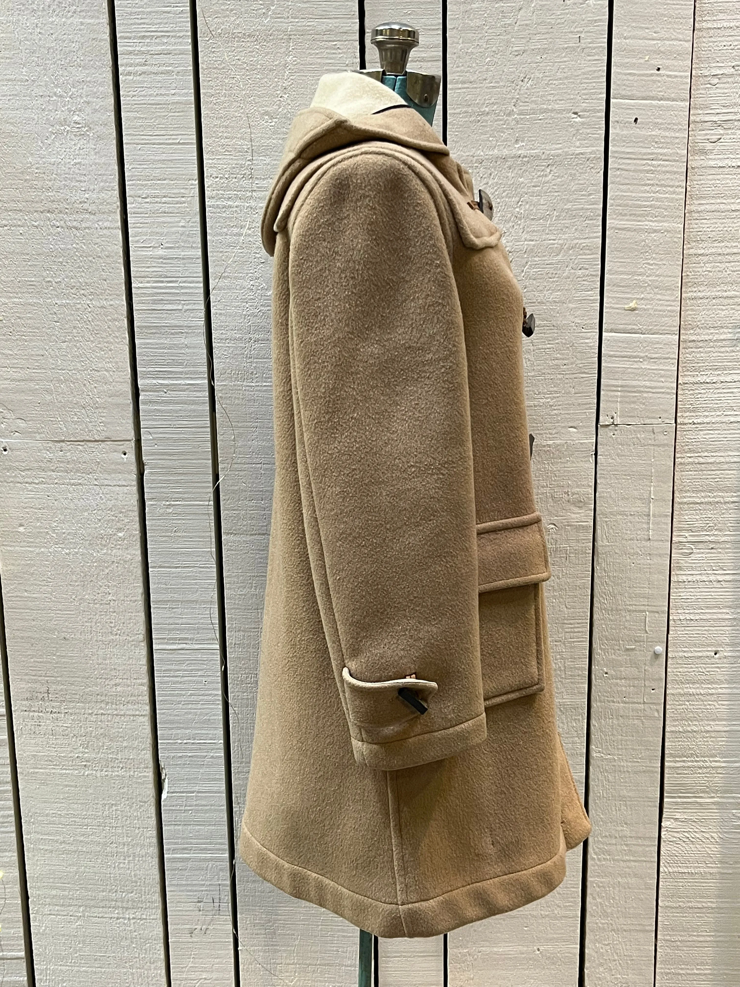 Vintage Gloverall Tan Duffle Coat, Made in England, Size 40 EUR
