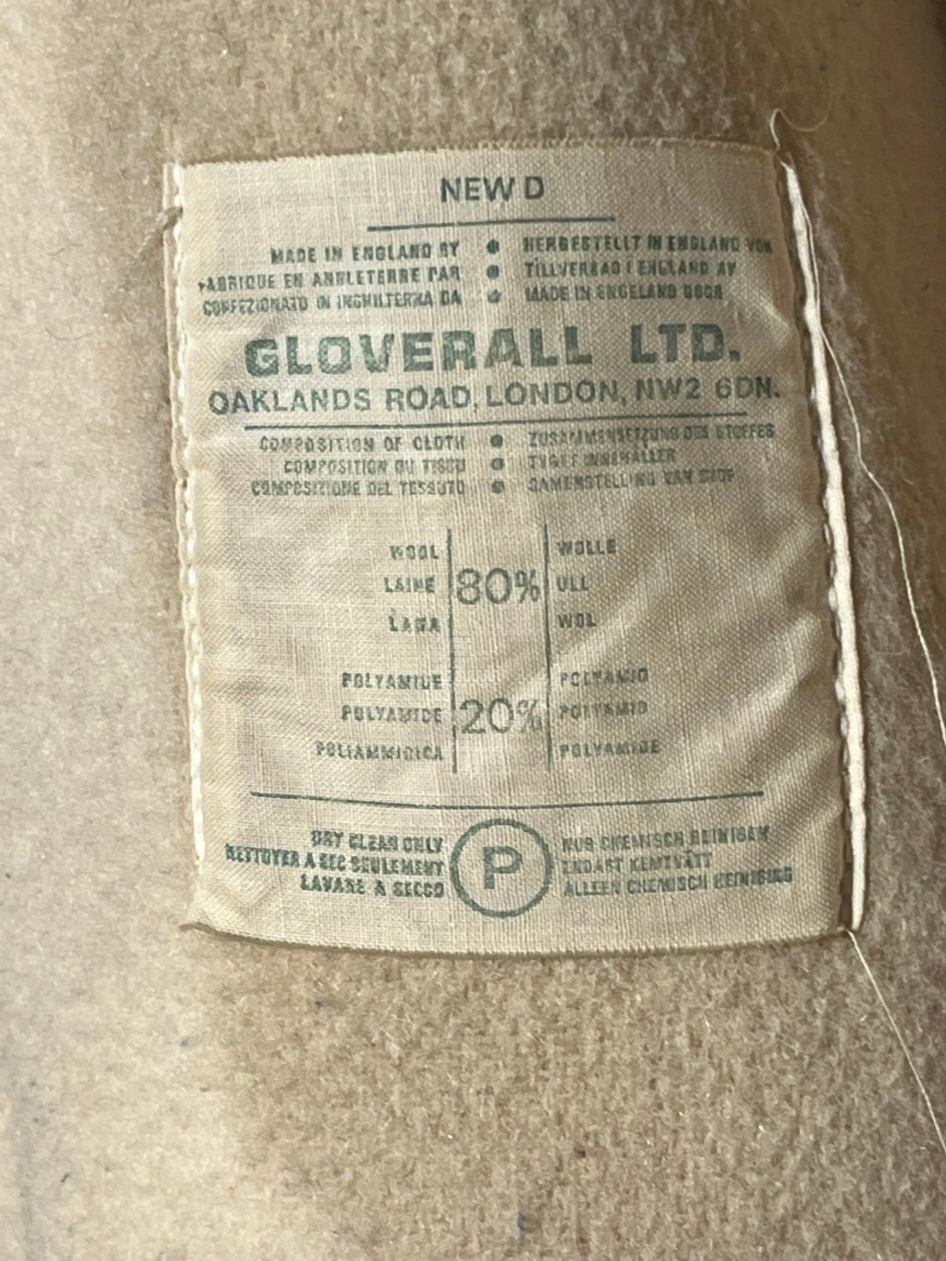 Vintage Gloverall Tan Duffle Coat, Made in England, Size 40 EUR