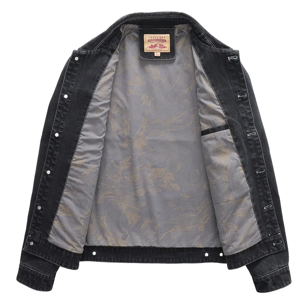 Wiaofellas  -  Denim Jacket Men Embroidery Motorcyle Coat Men's Fashion Streetwear Spring Autumn Male Cowboy Jackets Chaqueta Hombre MY252