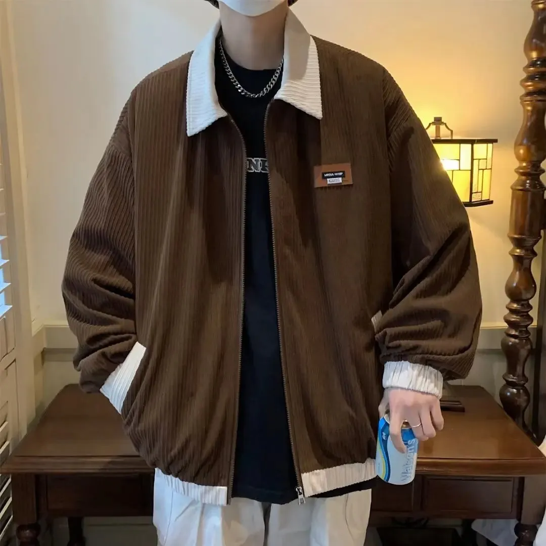 Wiaofellas  -  Spring Autumn Corduroy Women Baseball Bomber Jacket Unisex Men High Streetwear Couple Coat Casual Hip Hop Windbreaker Jacket