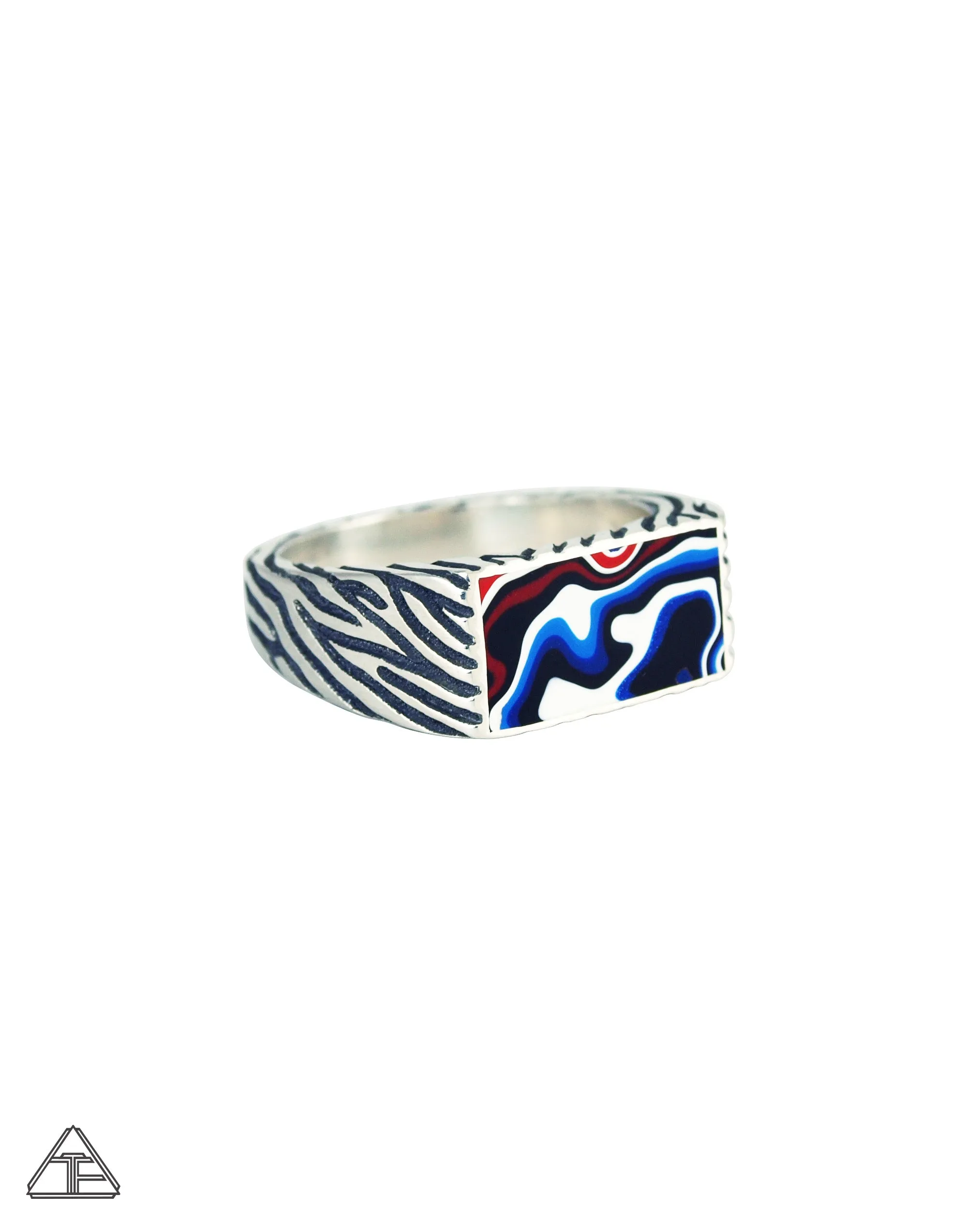 Wild Coat: Fordite Signet Ring Size 9
