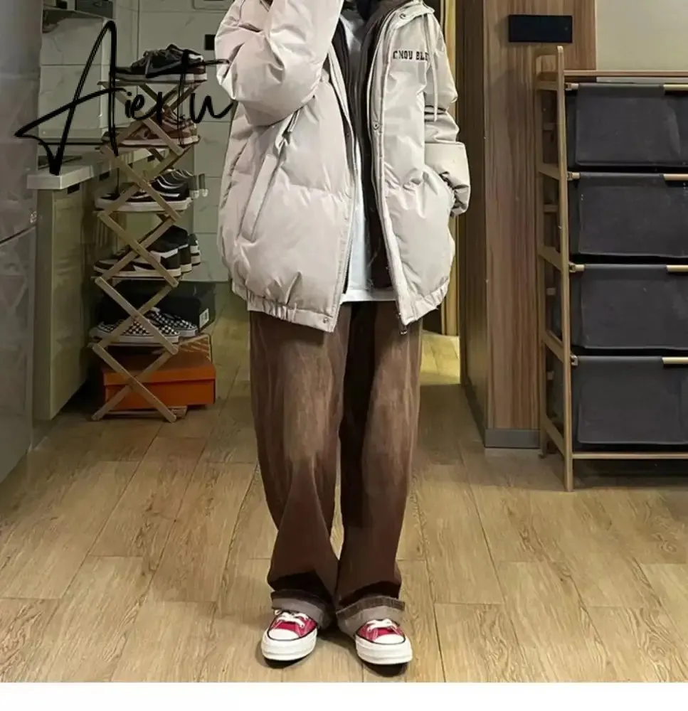 Women Black Down Jacket Coat Letter Fashion Hooded Streetwear Windproof Thicken Duck Down Feather Female Puffer Winter Outwear
