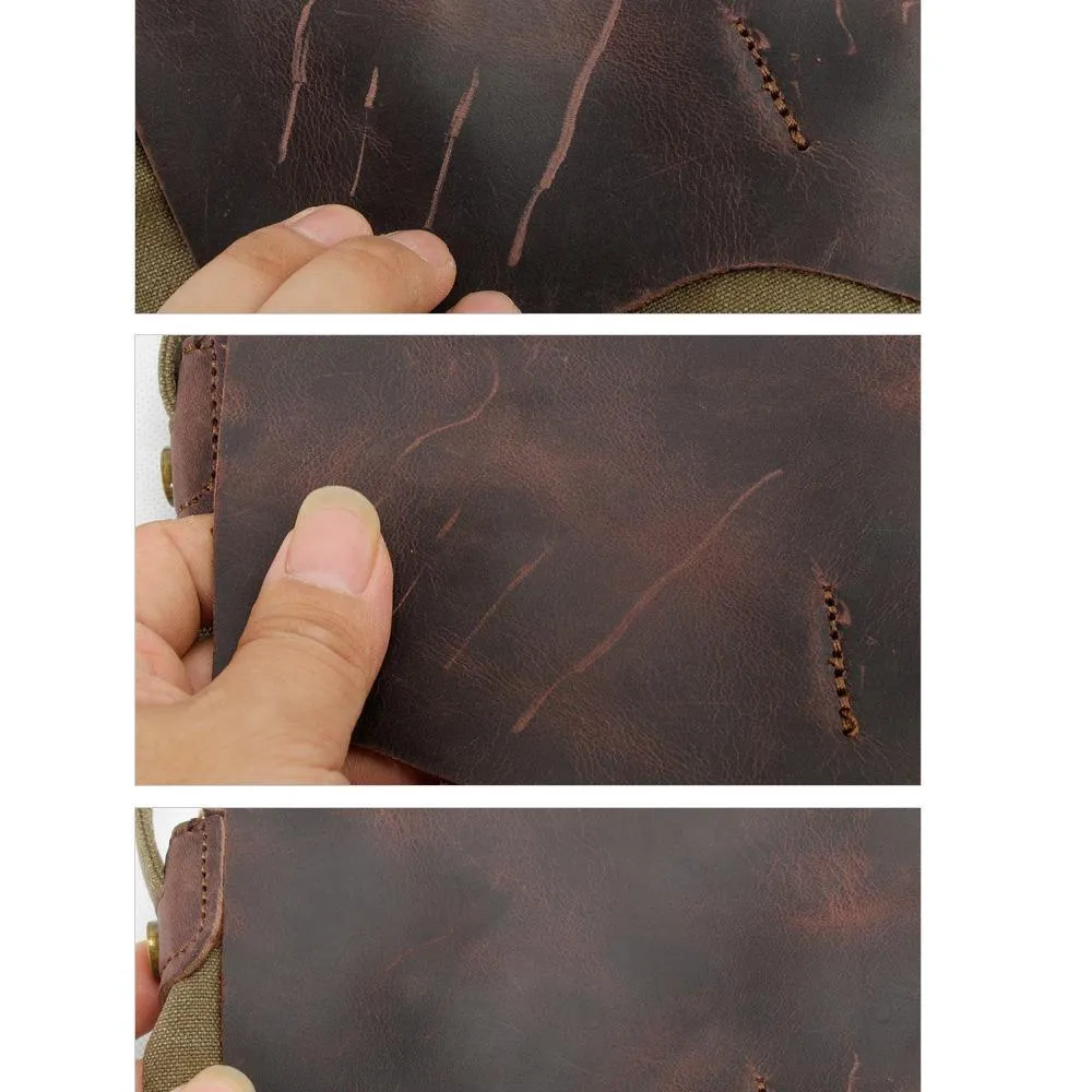 Woosir Brown Leather Barrel Bag
