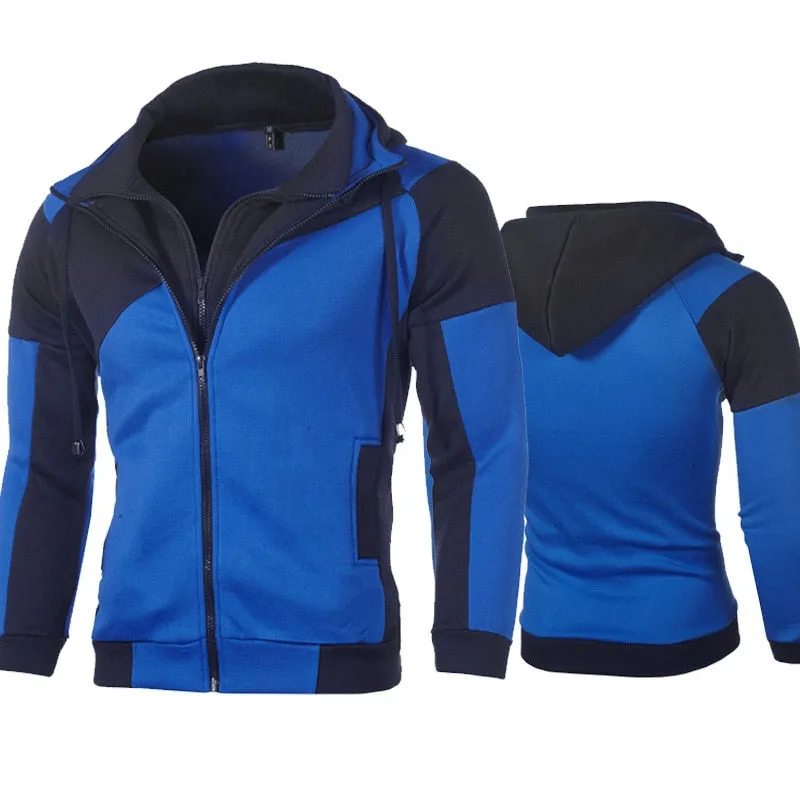 xiangtuibao Custom Logo Men Hoodies Jacket Autumn Winter Fashion Patchwork Coat Homme Streetwear Tops Men Clothing