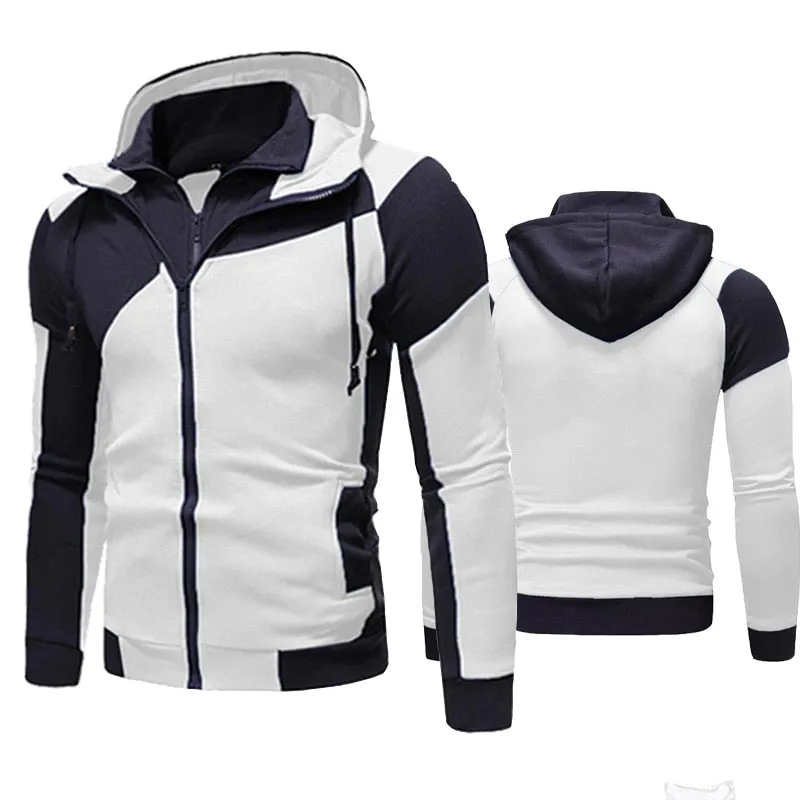 xiangtuibao Custom Logo Men Hoodies Jacket Autumn Winter Fashion Patchwork Coat Homme Streetwear Tops Men Clothing