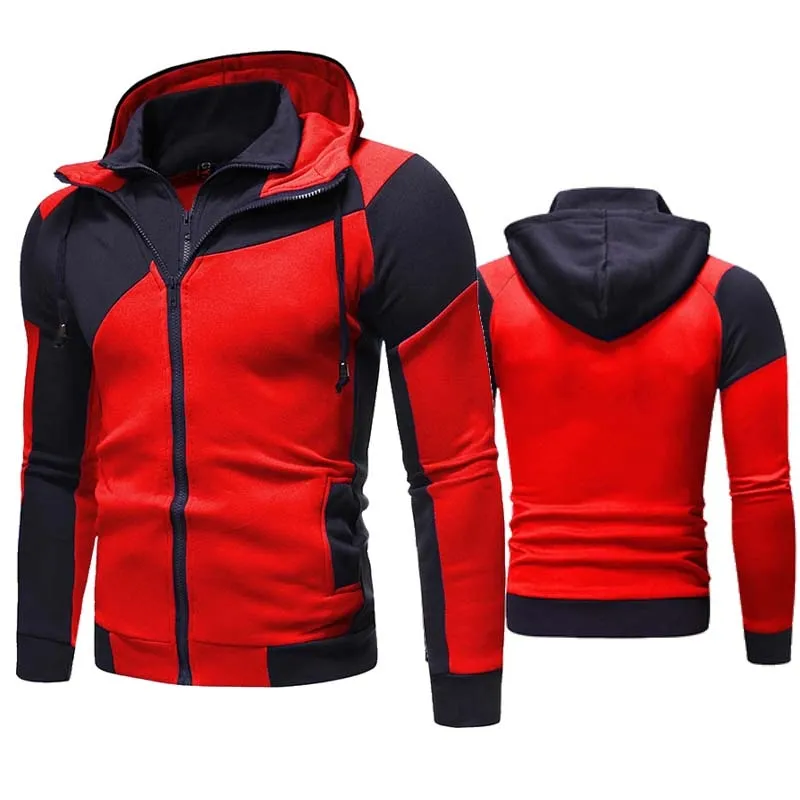 xiangtuibao Custom Logo Men Hoodies Jacket Autumn Winter Fashion Patchwork Coat Homme Streetwear Tops Men Clothing